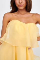 Behati Tiered Layer Mini Dress Yellow