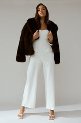 Atheena Faux Pocket Jumpsuit White