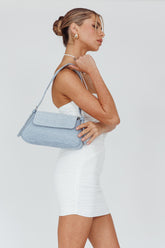 Claire Shoulder Bag With Flap Denim