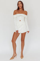 Adalis High Waist Wrap Front Shorts Off White