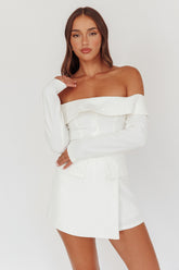 Adalis Off-Shoulder Long Sleeve Top Off White