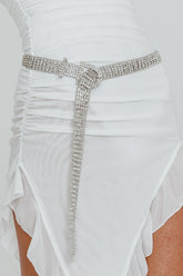 Adriene Rhinestone Belt Silver