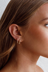 Ark Diamante Hoop Earrings Gold