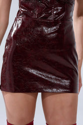 IM YOUR WEAKNESS FAUX LEATHER MINI SKIRT
