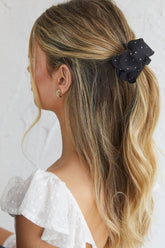 City Lights Embellished Scrunchie Black