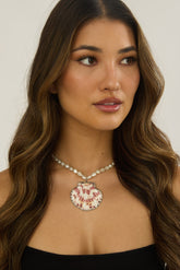 Merita Shell Pendant Pearl Necklace Pink Shell