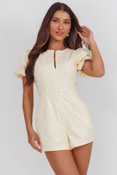 Briony Puff Sleeve Romper Butter
