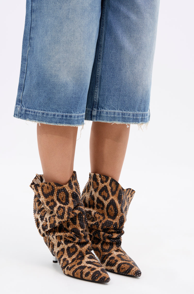 AZALEA WANG GRIMES LEOPARD STILETTO BOOTIE