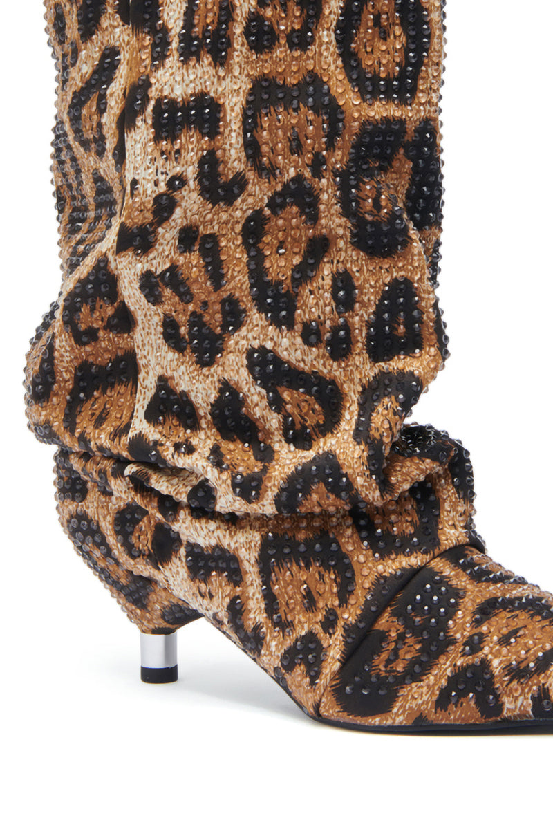 AZALEA WANG GRIMES LEOPARD STILETTO BOOTIE