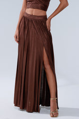 FARAH SLINKY PLEATED MAXI SKIRT