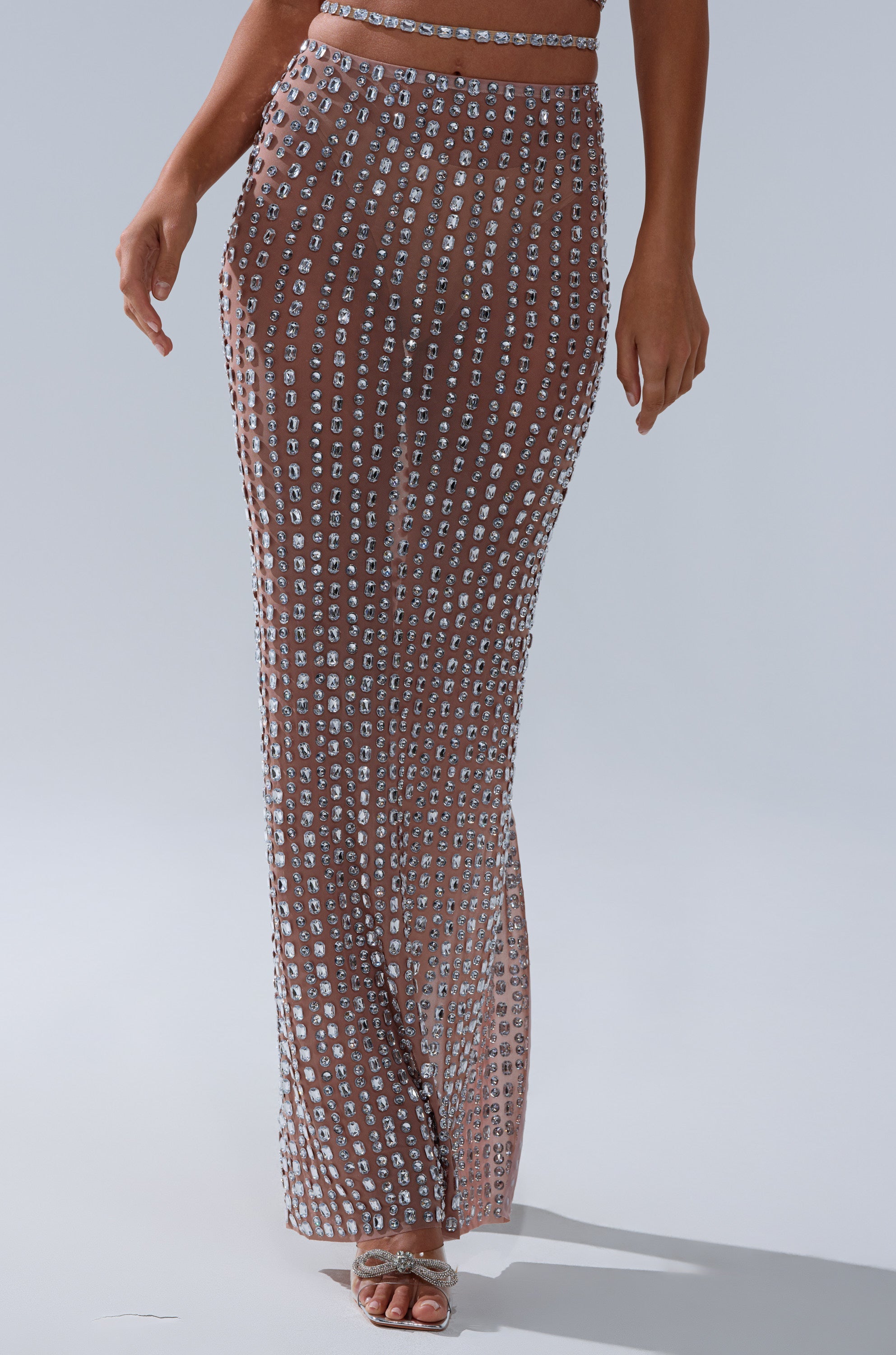 ALL THE SHINE RHINESTONE MAXI SKIRT