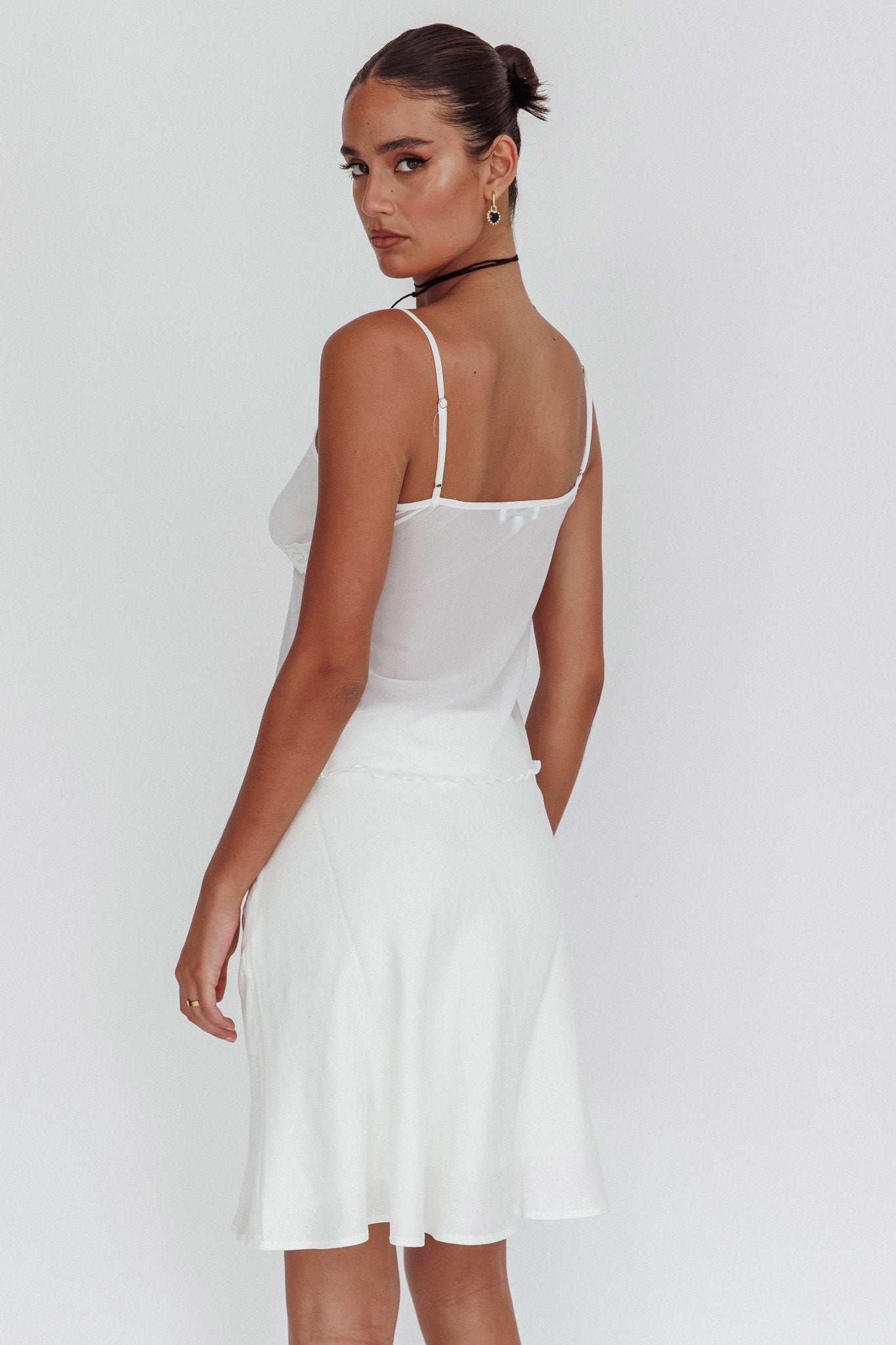 Emotional Knee Length Skirt Off White