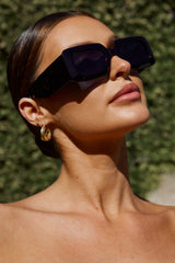 Hailey Rectangular Sunglasses Black