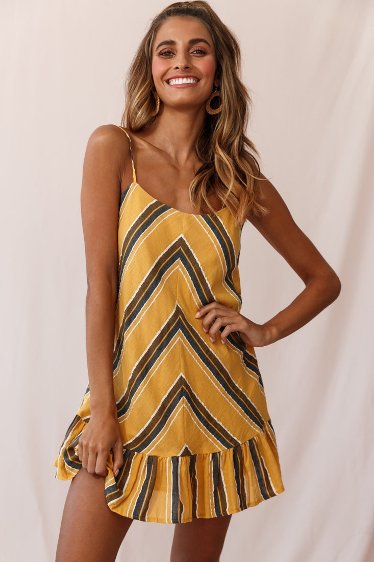 Beni Cami Strap Shift Dress Mustard